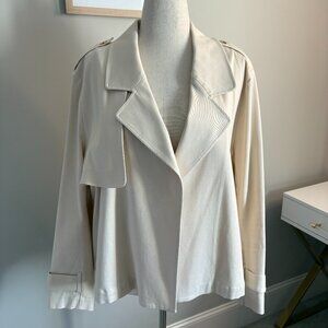 ELLA Rafaella Jacket 2X Cream Cotton Stretch Utility
